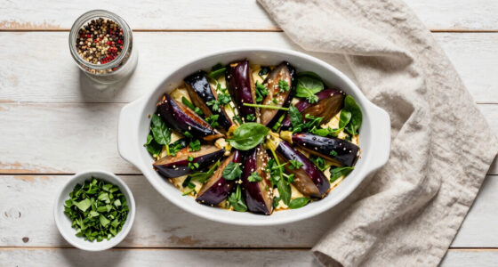 Sami Tamimi’s recipes for aubergine dolma bake with a spicy herb and spinach salad