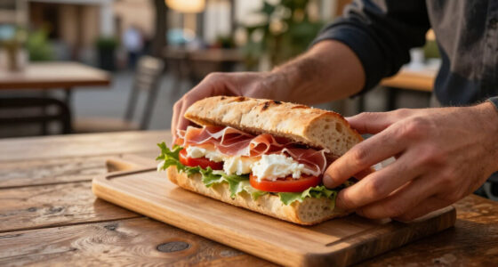 Panino Con Caprino, Pomodori E Prosciutto Crudo