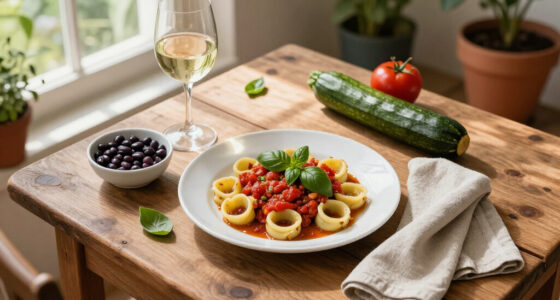 Garganelli Alle Zucchine Con Fave E Pomodoro