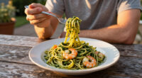 Pici Con Pesto Di Gamberi